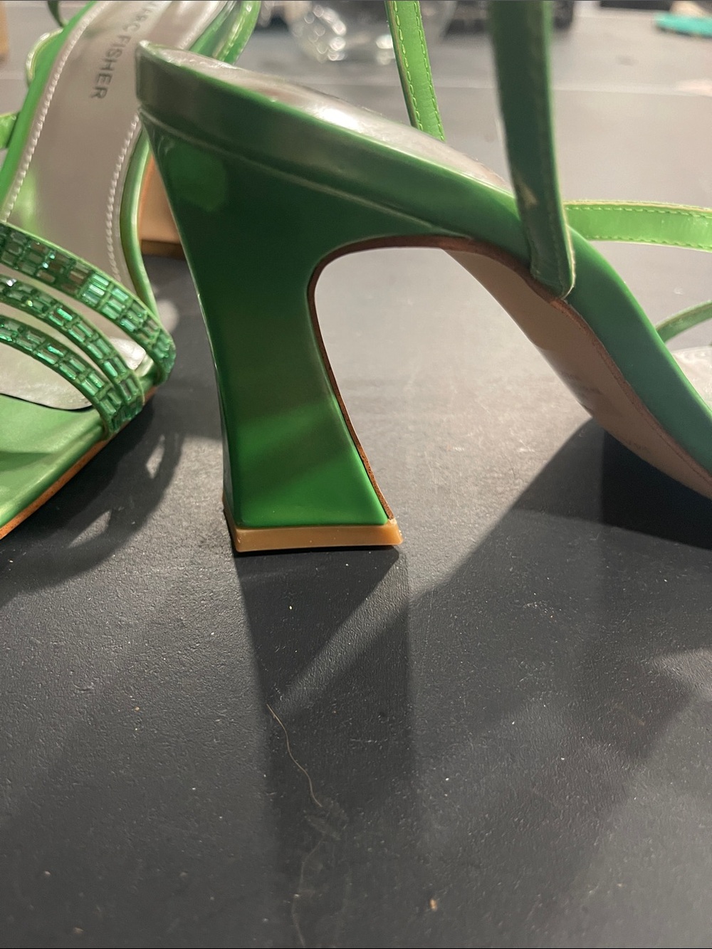 Marc Fisher Green Strappy Square-Toe Heels size 7 - Picture 8 of 14